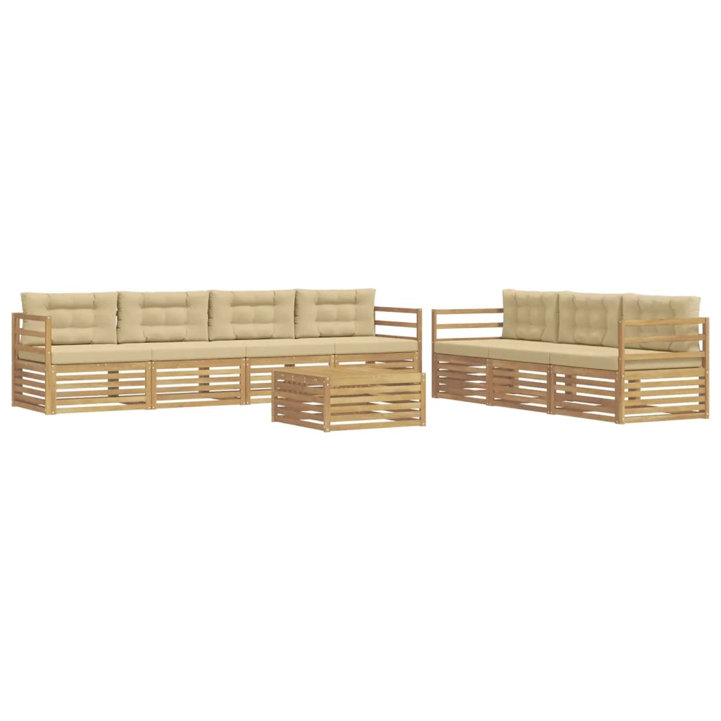Set di divani da esterno 8 pcs Bianco e Beige 79 x 79 x 37 cm