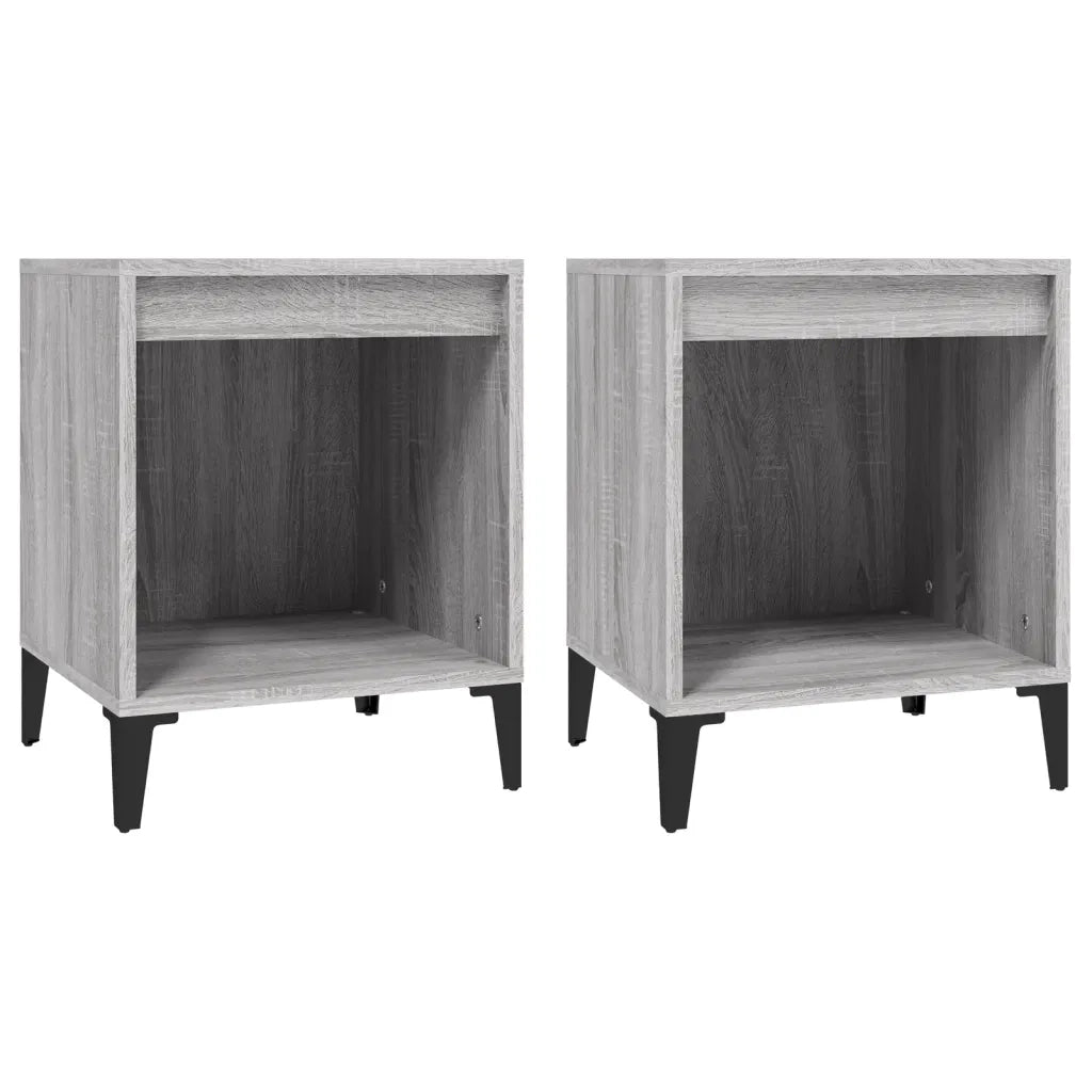 Comodino 2 pz Grigio Sonoma 40x35x50 cm cod mxl 30140