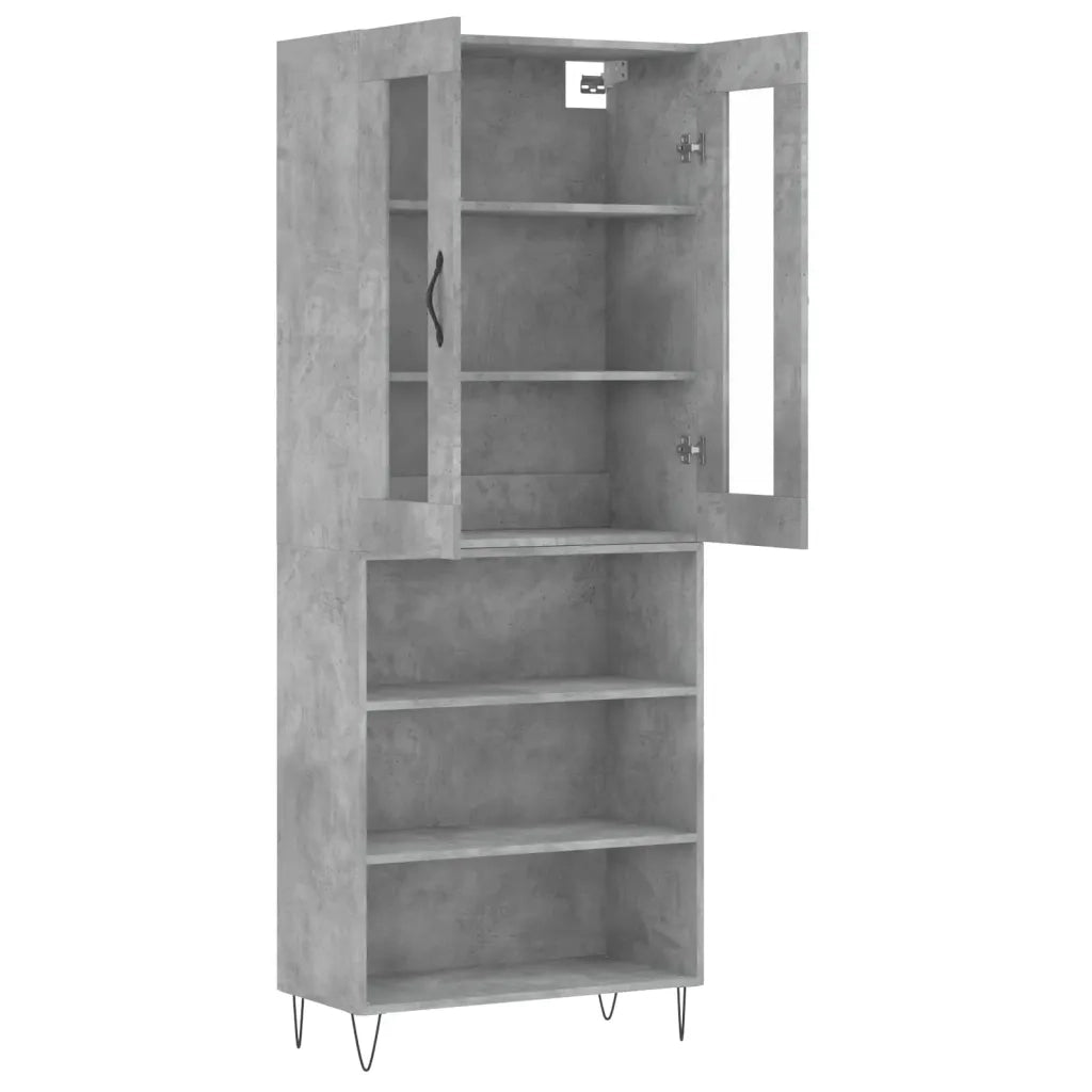 Credenza Grigio Cemento 69,5x34x180 cm in Legno Multistrato 3198757