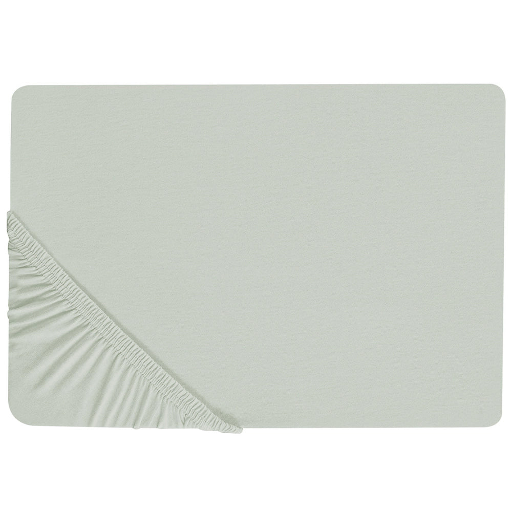 Lenzuolo con angoli cotone verde chiaro 140 x 200 cm con bordi elastici modello classico a tinta unita camera da letto classica