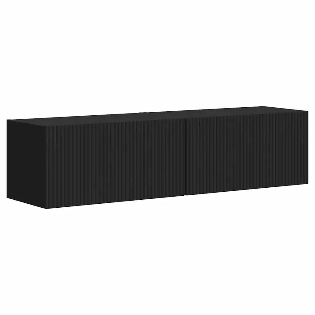 Mobile TV da parete 2 pz-Set di 2 Mobile TV a Muro-Credenza TV Nero 60 x 31 x 29.5 cm 196399
