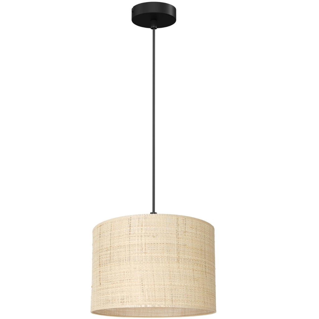 Lampada a sospensione rattan crema/nera Ø25 E27 Luminex