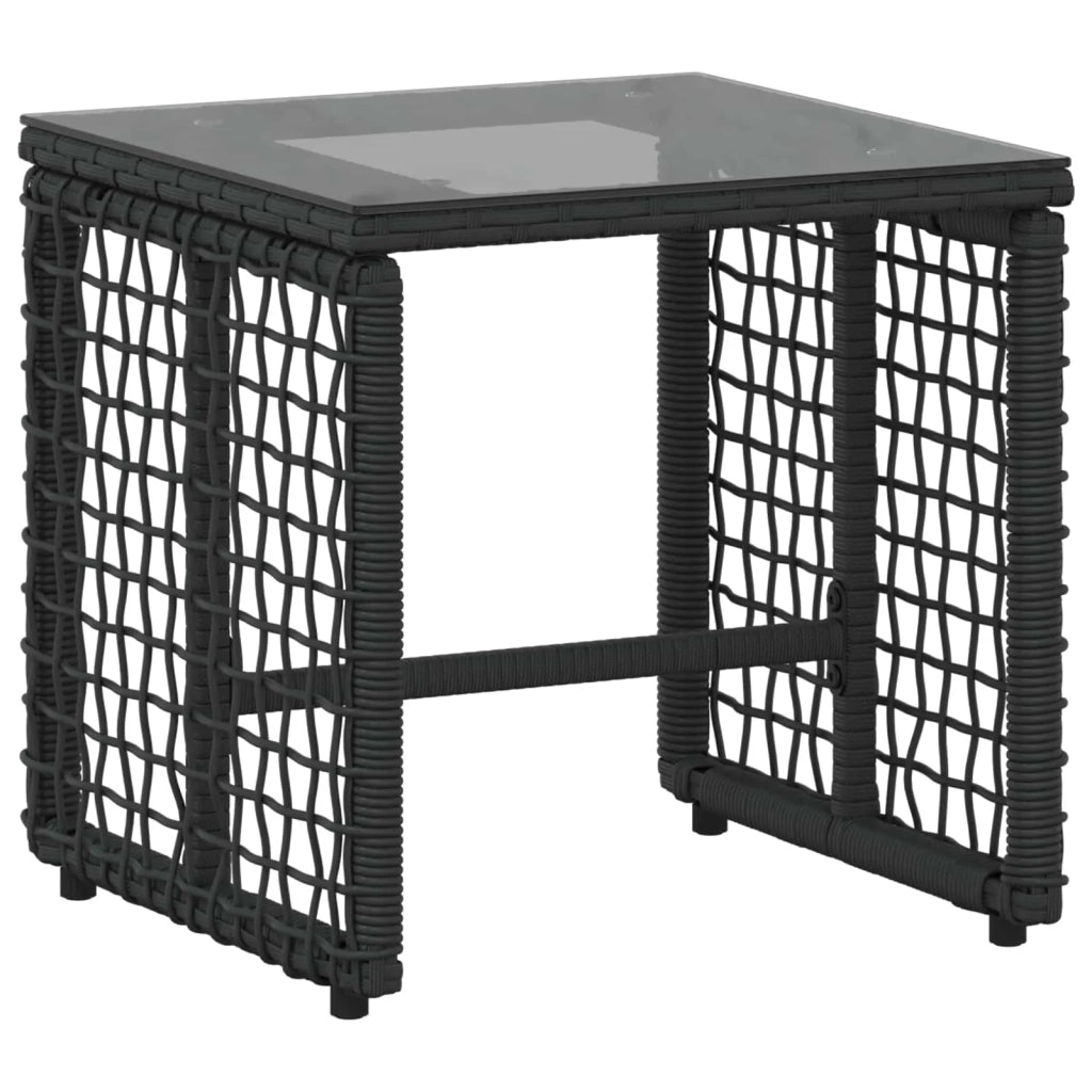 Set di Mobili da Esterno con cuscino 5 pcs Nero e Bianco