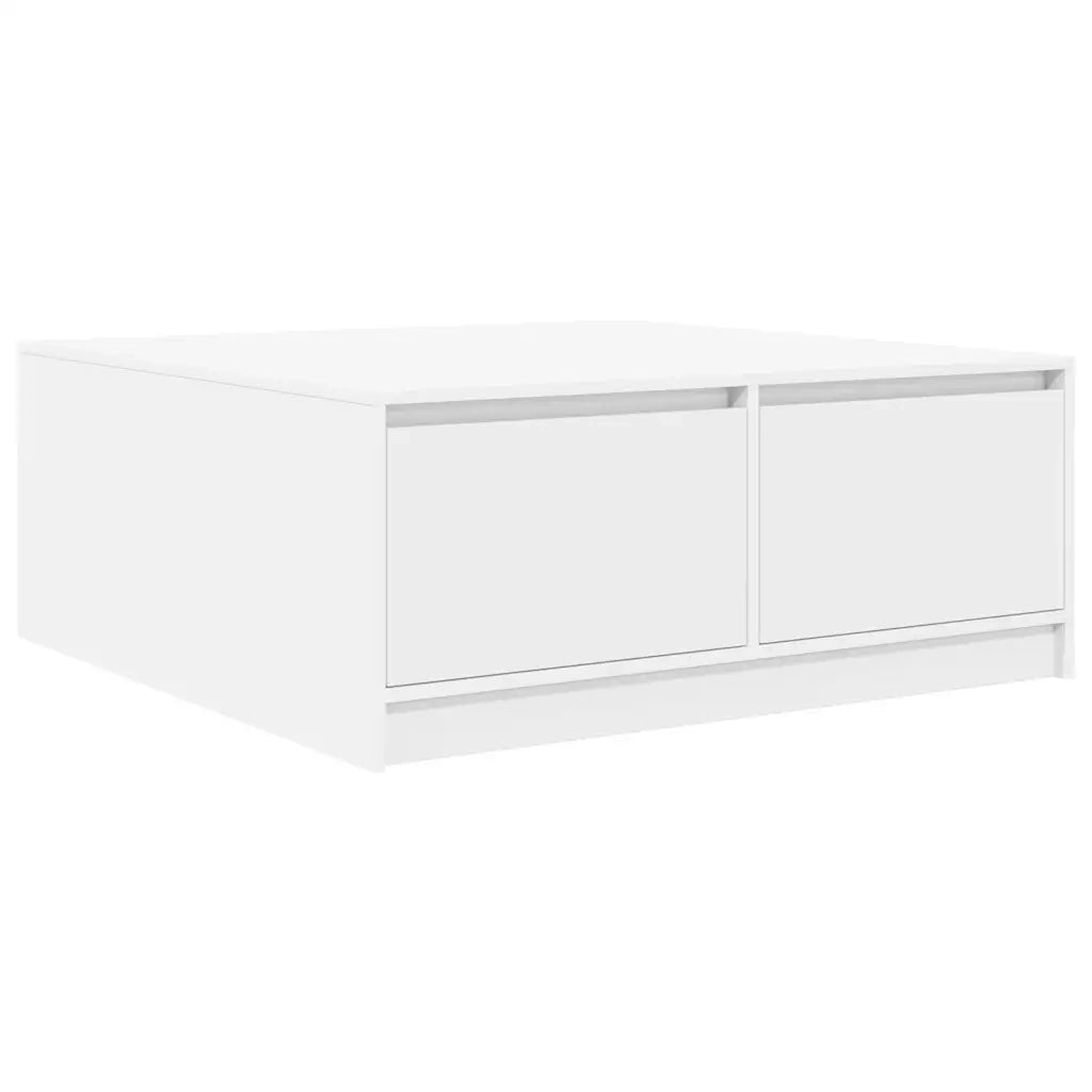 vidaXL Tavolino da Salotto con Cassetti Bianco 100x100x40 cm