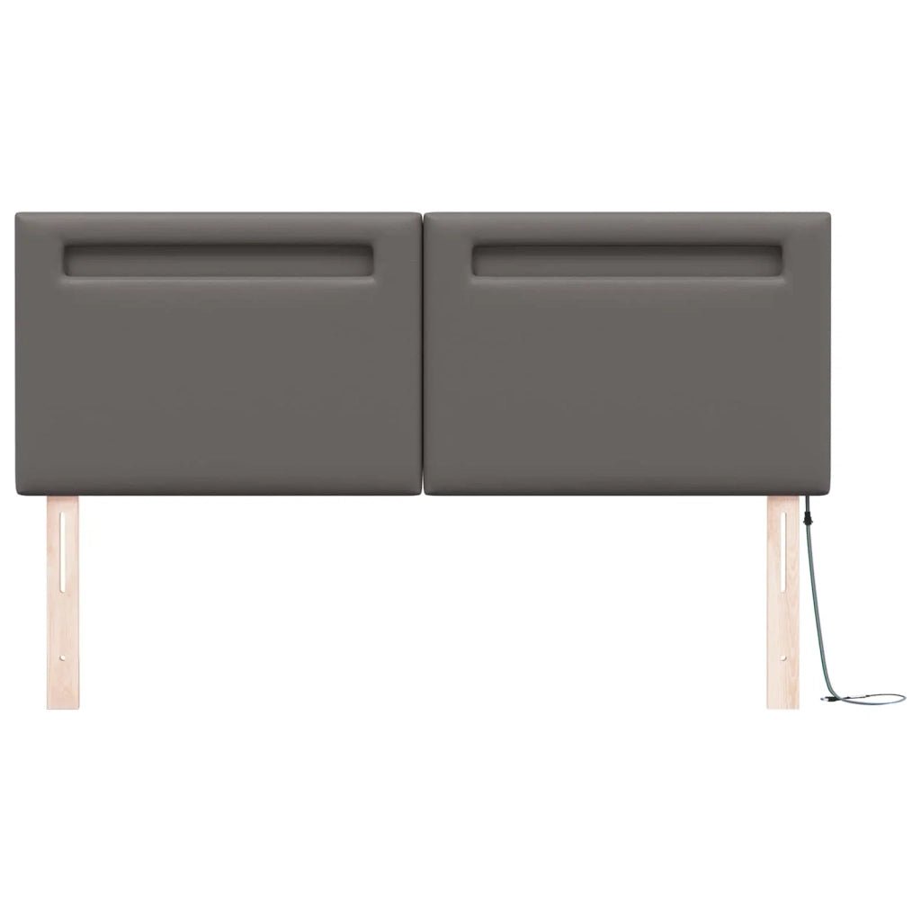 Testiera LED Grigio 160 cm Pelle Sintetica 42007307