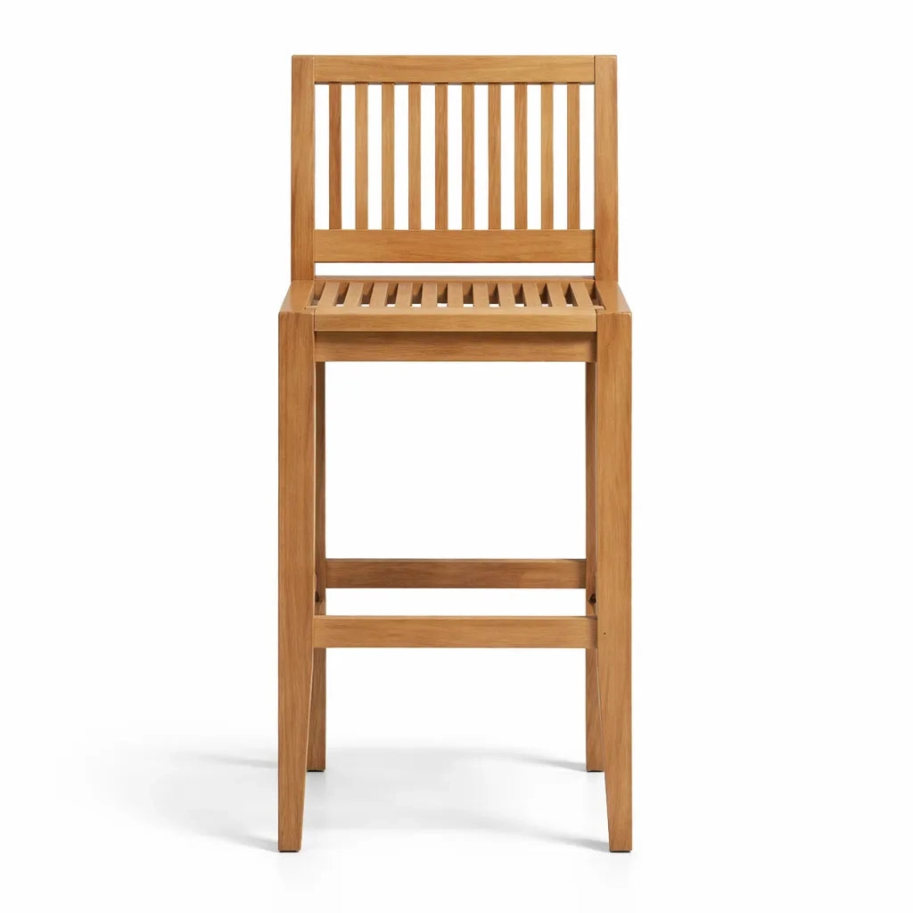 Sgabello alto da esterno in Legno Teak - Tabouret