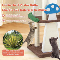 Albero per Gatti 4 in 1, Torre Multilivello per Gatti con 2 Condo e Piattaforme, Centro di Attività per Gatti con Pali e Tiragraffi in Sisal, Palline Interattive