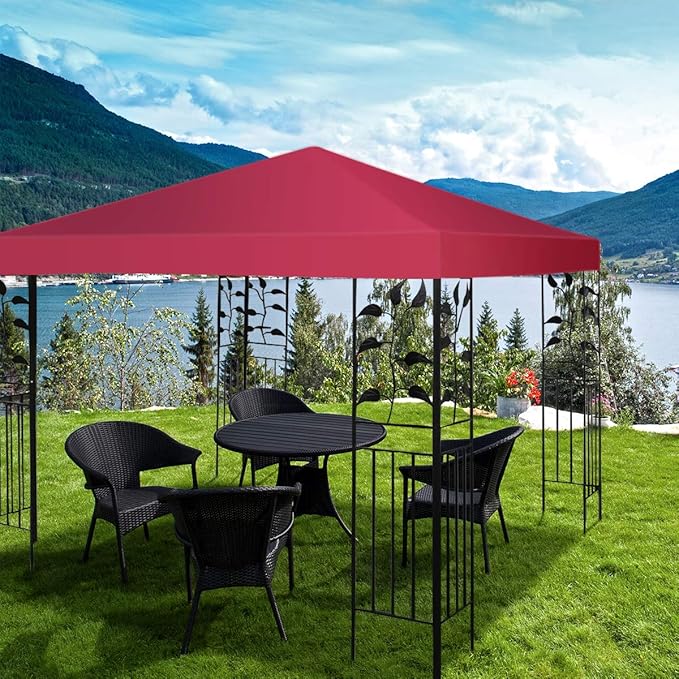 Copertura per Gazebo, Tetto Ricambio per Gazebo, Tetto del Padiglione 3x3 m (Vino rosso)