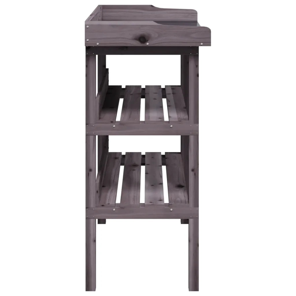 Tavolo Piante Ripiani Grigio 78x38x,82,5cm Legno Massello Abete CFW3098983