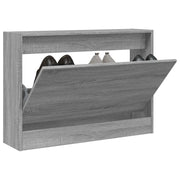 Scarpiera-Scaffale per scarpe Grigio Sonoma 80x21x57 cm in Legno Multistrato
