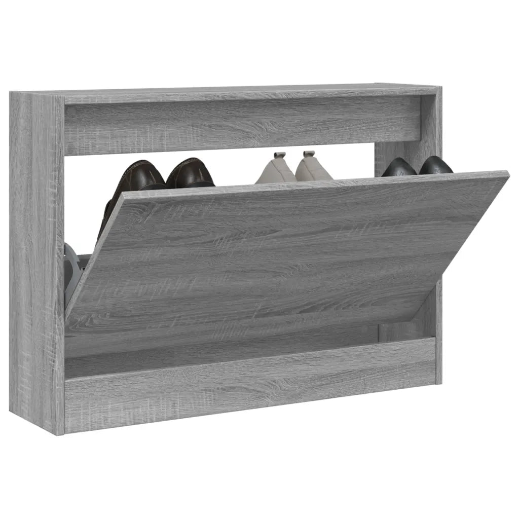 Scarpiera-Scaffale per scarpe Grigio Sonoma 80x21x57 cm in Legno Multistrato