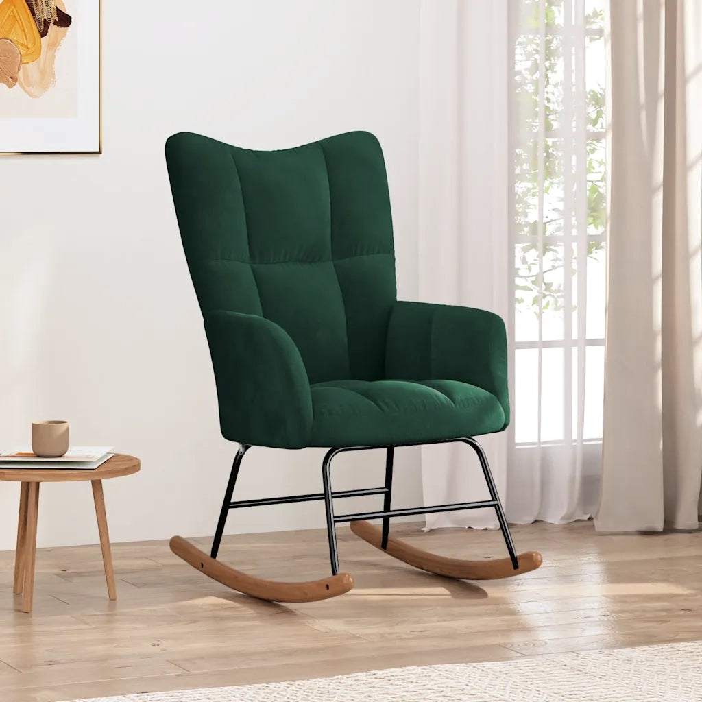 Sedia da Pranzo Verde Scuro in Velluto CFW9384816