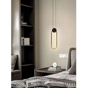 Trade Shop - Lampadario Led Sospensione Moderno Metallo Nero 14w Luce 3000k 4000k 6500k Lp-03 - -bianco Caldo      -