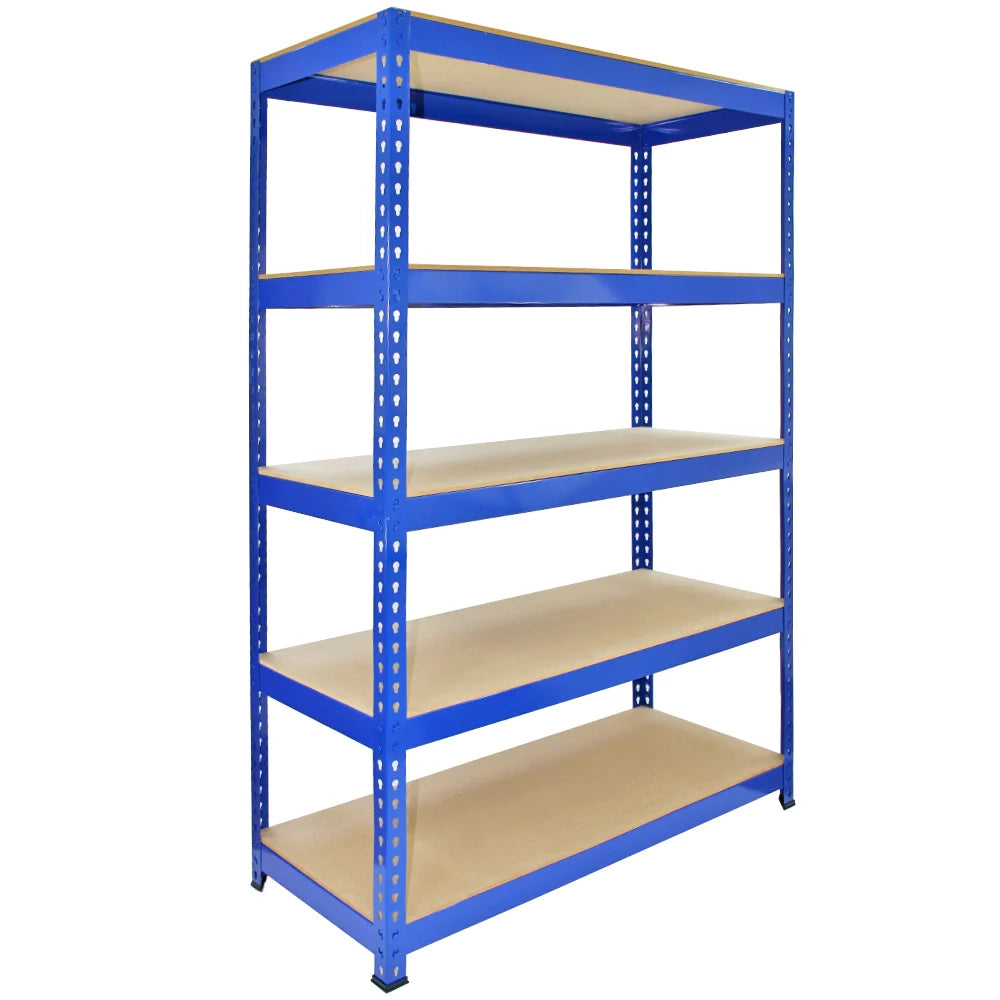 Scaffale Q-Rax In Acciaio Senza Bulloni Blu Largo 120cm per Magazzino e Garage