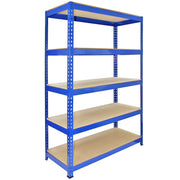 Scaffale Q-Rax In Acciaio Senza Bulloni Blu Largo 120cm per Magazzino e Garage