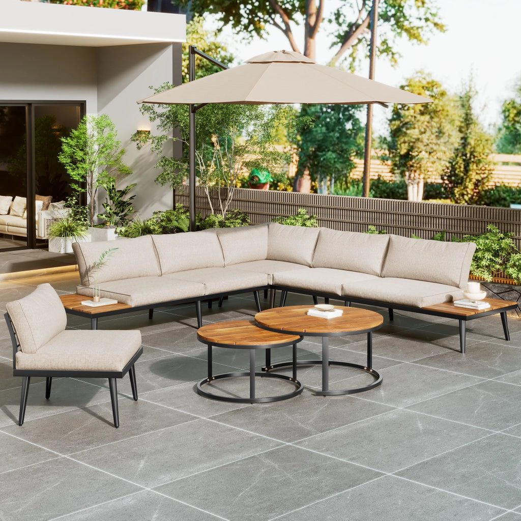 Set Salotto da Giardino 6 Pezzi con Divani, Poltrone e Tavolo ¨C MINIMAL ¨C Esterno, Acciaio
