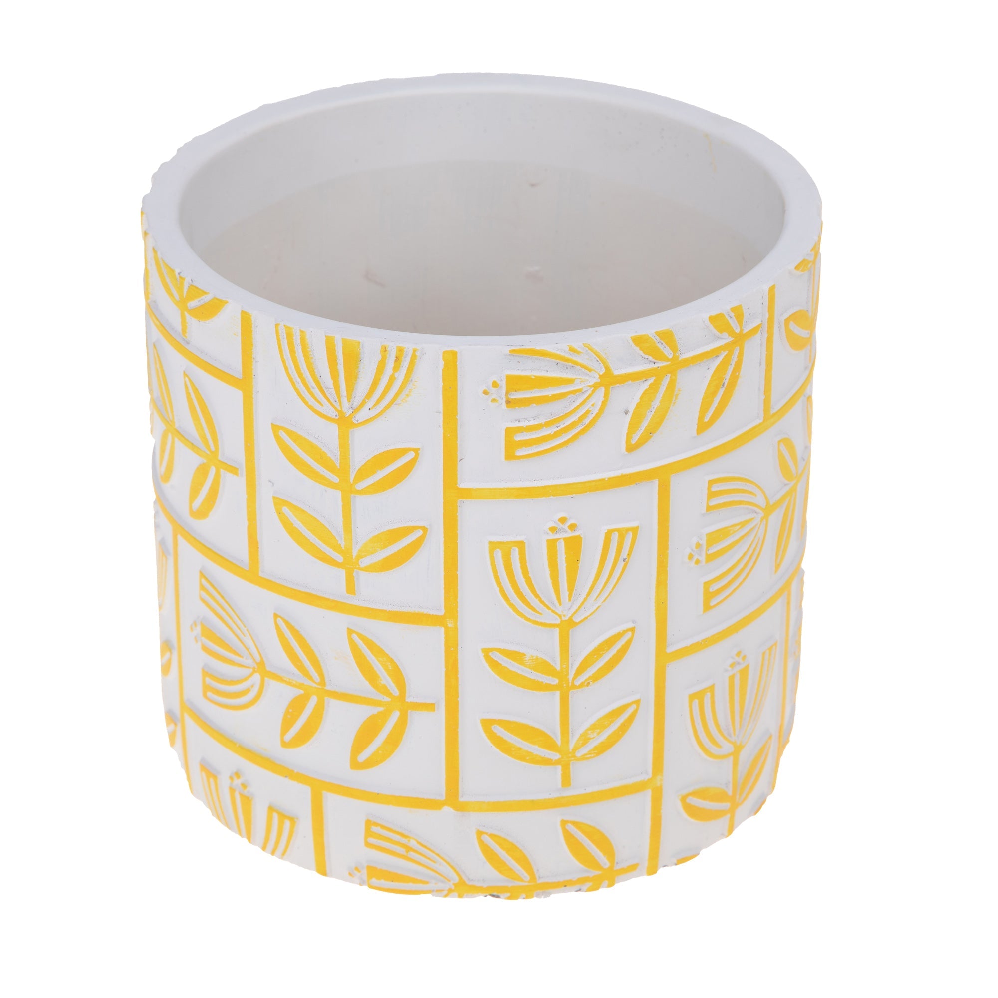 Set 6 Contenitori Decorativo Disegno Rilievo Ø 11 H 10 cm