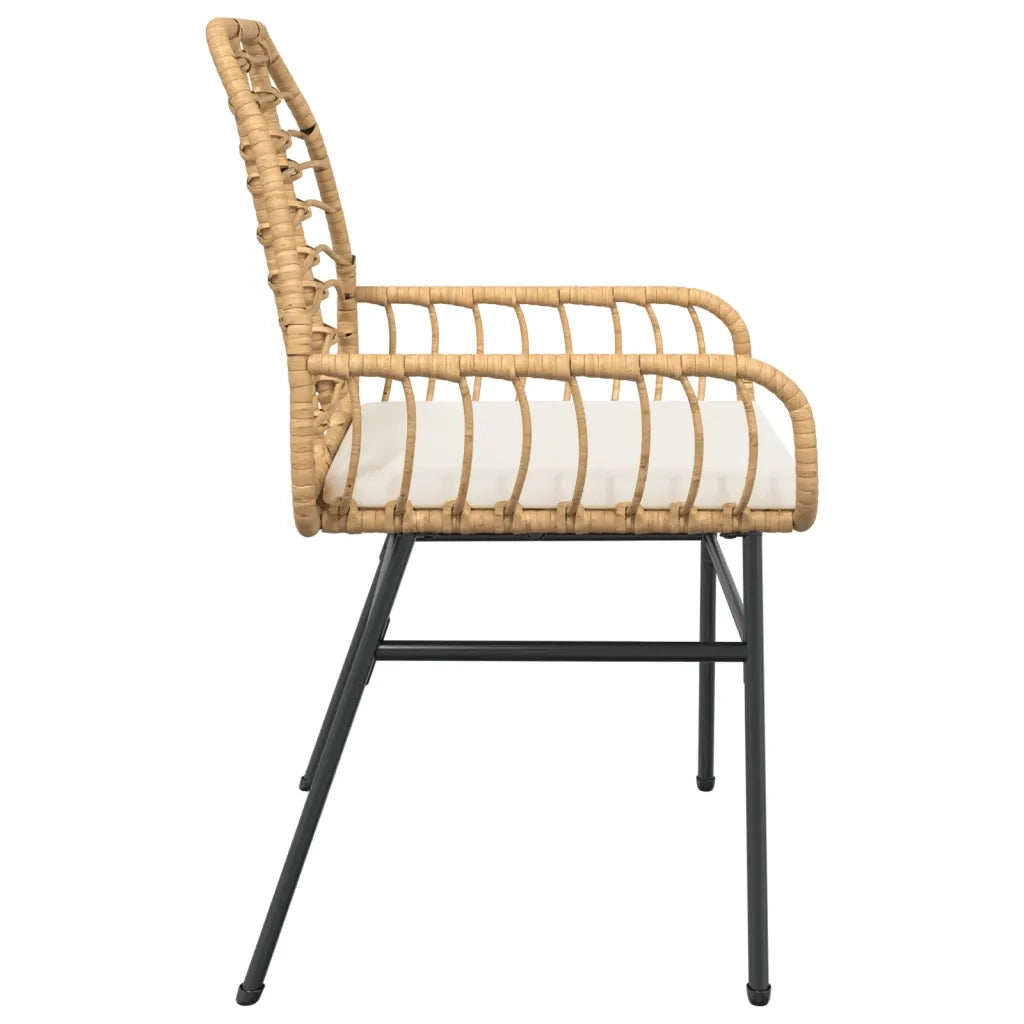 Sedie da Giardino 2 pz | Sedie da Esterno con Cuscini Marrone in Polyrattan
