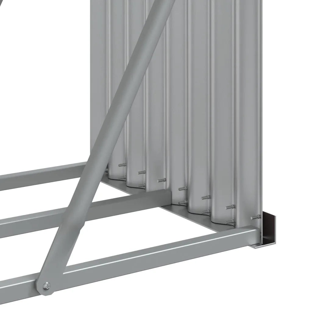 Portaceppi Effetto Legno 180x45x100 cm in Acciaio Zincato 364584