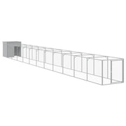 Cuccia per cani con cortile luminoso 110 x 1221 x 110 cm grigio 02_0043489