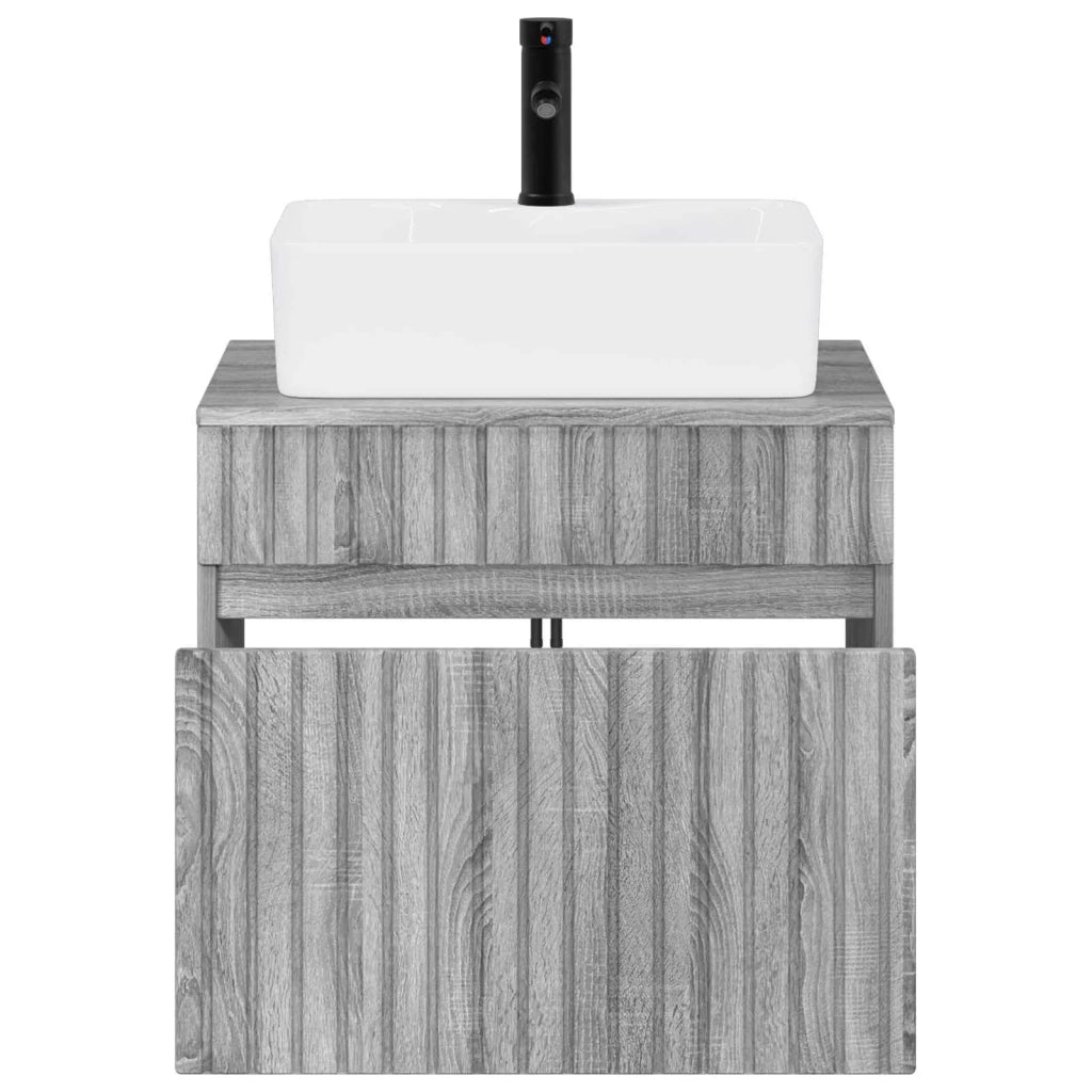 Set di mobili per il bagno Sonoma grigio Legno ingegnerizzato 3404296