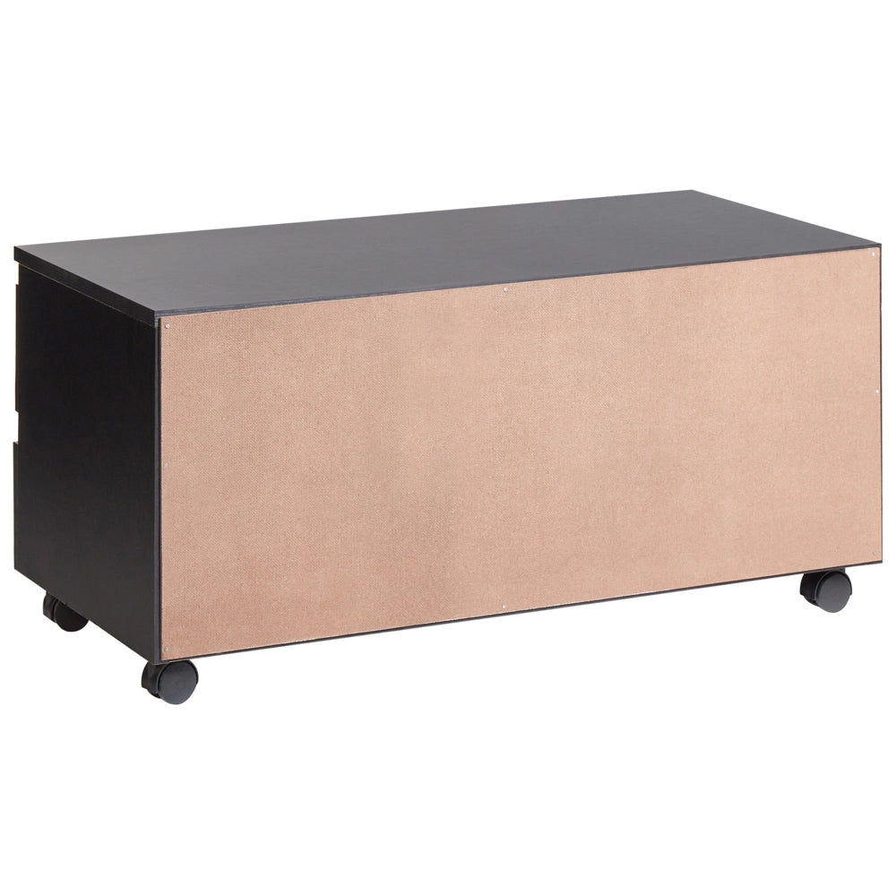Mobile da bagno Nero MDP Materiale sintetico Ruote Cassetti Stoccaggio Mobili da bagno