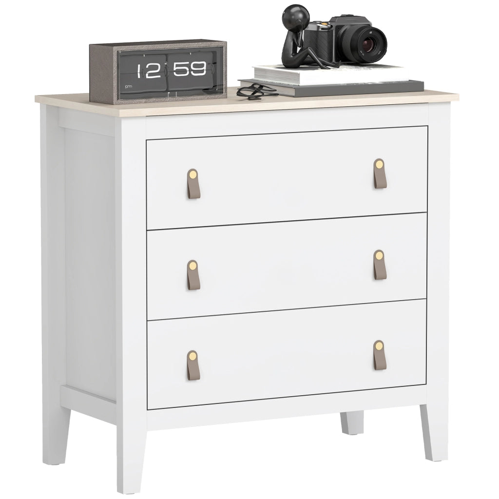 Cassettiera con 3 Cassetti ¨C zephmum ¨C 80x40x78,5 cm Bianco