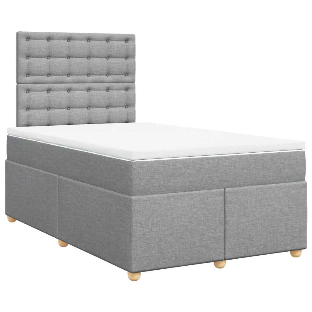 Giroletto a Molle con Materasso Grigio Chiaro 120x200cm Tessuto
