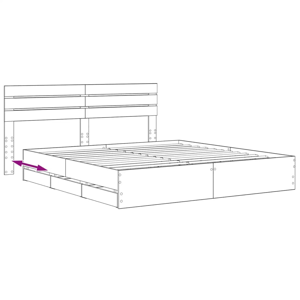 Bed Frame with Storage and Headboard Artisan Oak 180 x 200 cm 3445825