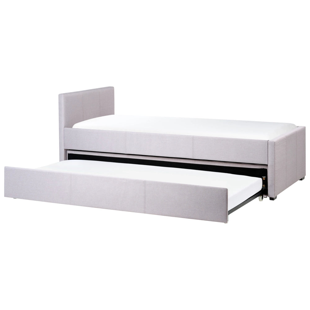 Divano Letto estraibile 90 x 200 cm Rivestimento in tessuto grigio Misura singola sottoletto per ospiti