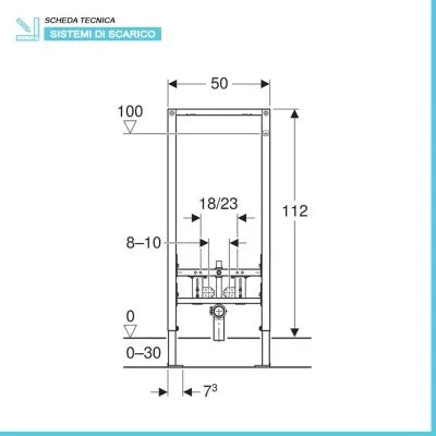 Geberit Duofix modulo per bidet sospeso su cartongesso H 112 cm