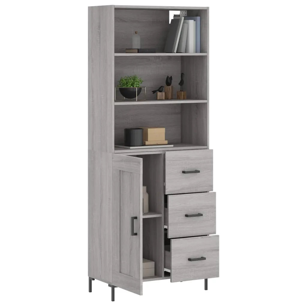 vidaXL Credenza Grigio Sonoma 69,5x34x180 cm in Legno Multistrato