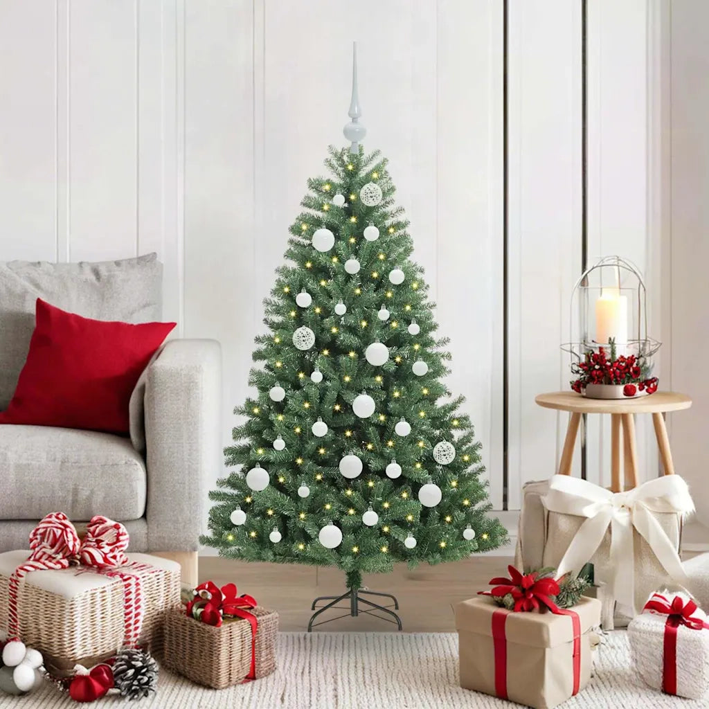 Albero di Natale Artificiale con Rami Pieghevoli Verde 120 cm