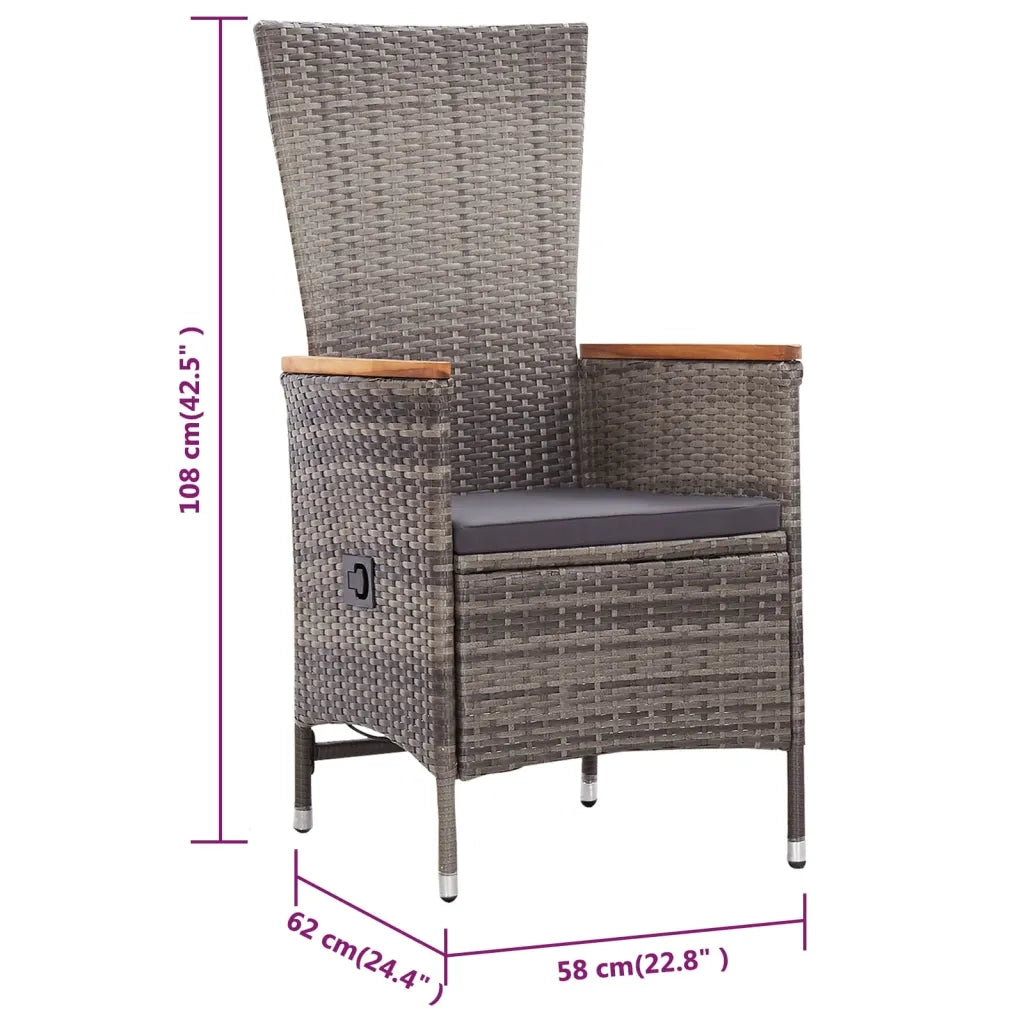 Set Mobili da Pranzo per Giardino 5 pz Grigio 3071956