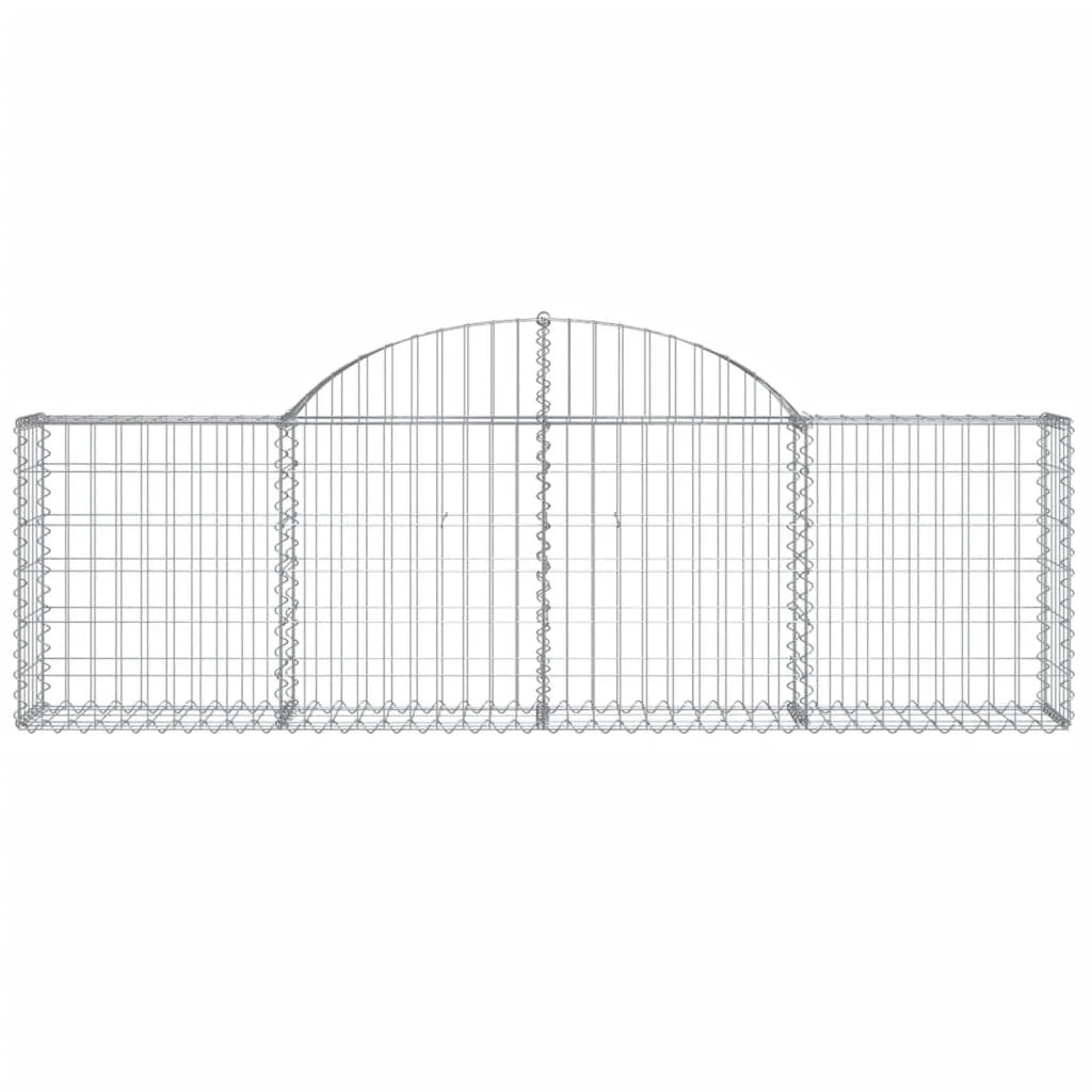 Set di 9 gabbioni ad arco per recinzione gabbia o muro di contenimento 200 x 30 x 60/80 cm ferro zincato argento 02_0041252