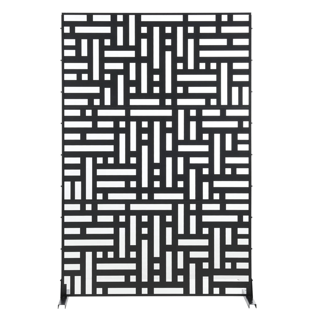Parete divisoria in acciaio zincato per interni ed esterni 180 x 120 x 40 cm nero 03_0009272