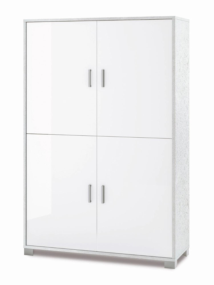 Mobile Armadio 4 ante H162 L107 P41 struttura Bianco Frassinato frontali Bianco Lucido 734k Sarmog