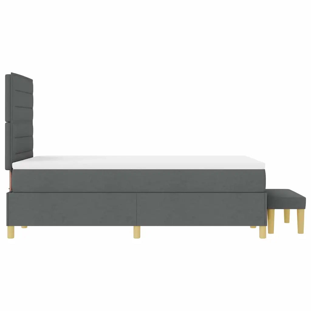 Letto a molle con testiera Grigio scuro 200 x 120 cm Tessuto 3344213
