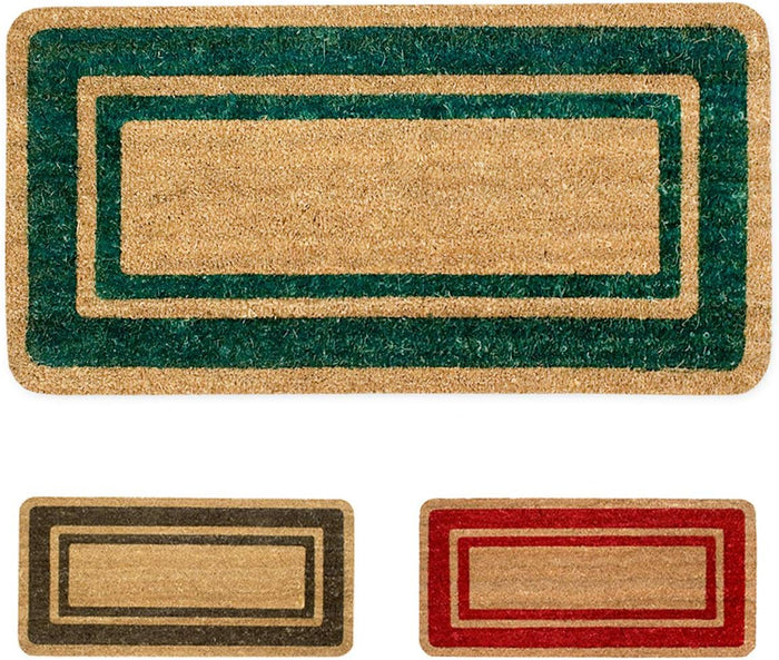 Zerbino Cocco Naturale Esterno Porta Entrata Retro Antiscivolo Raschiafango 40X80 Cm Verde