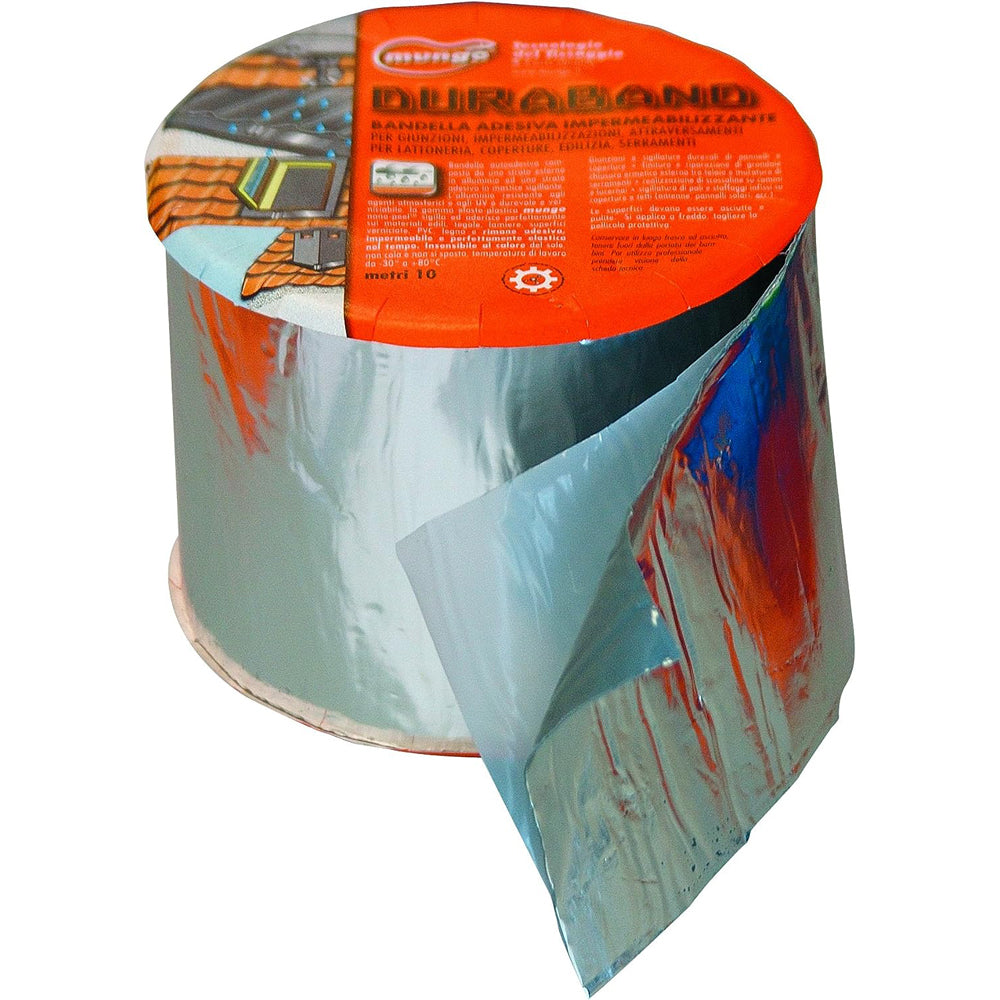 BANDA ADESIVA IMPERMEABILIZZANTE 100mm X 10m IN ALLUMINIO DURABAND MUNGO M17120910