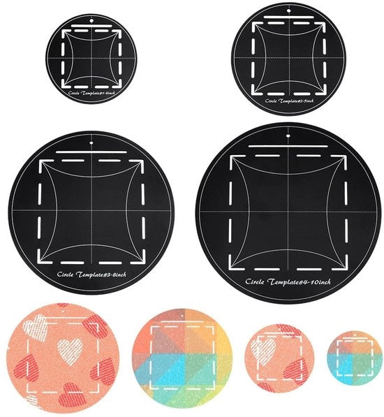 Sistema di taglio per acquari da 4 pezzi - Guida di taglio trasparente - 2 mm di spessore - Quiltsjabloon