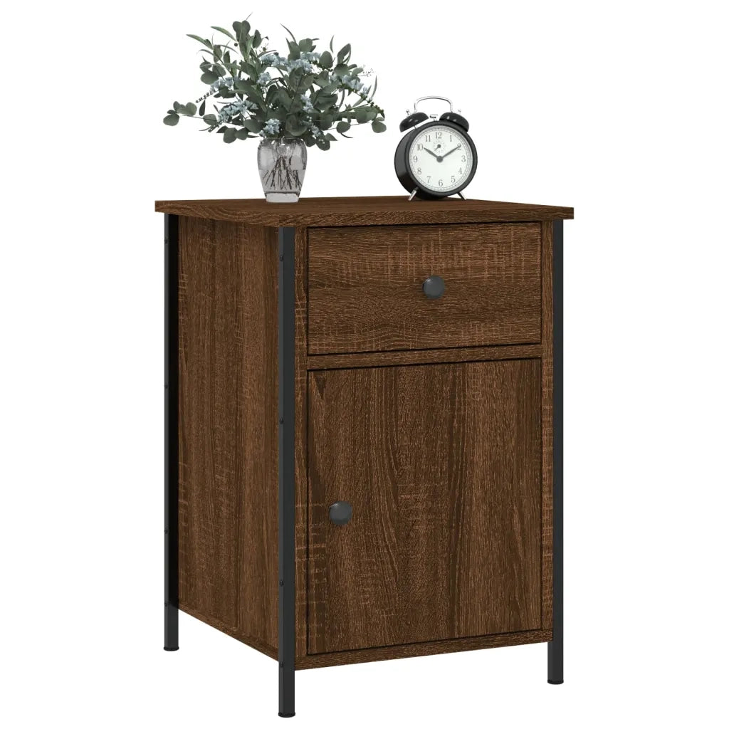 Set di 2 Comodini | Armadio da Notte | Mobiletto da notte Rovere Marrone 40x42x60 cm Legno Multistrato
