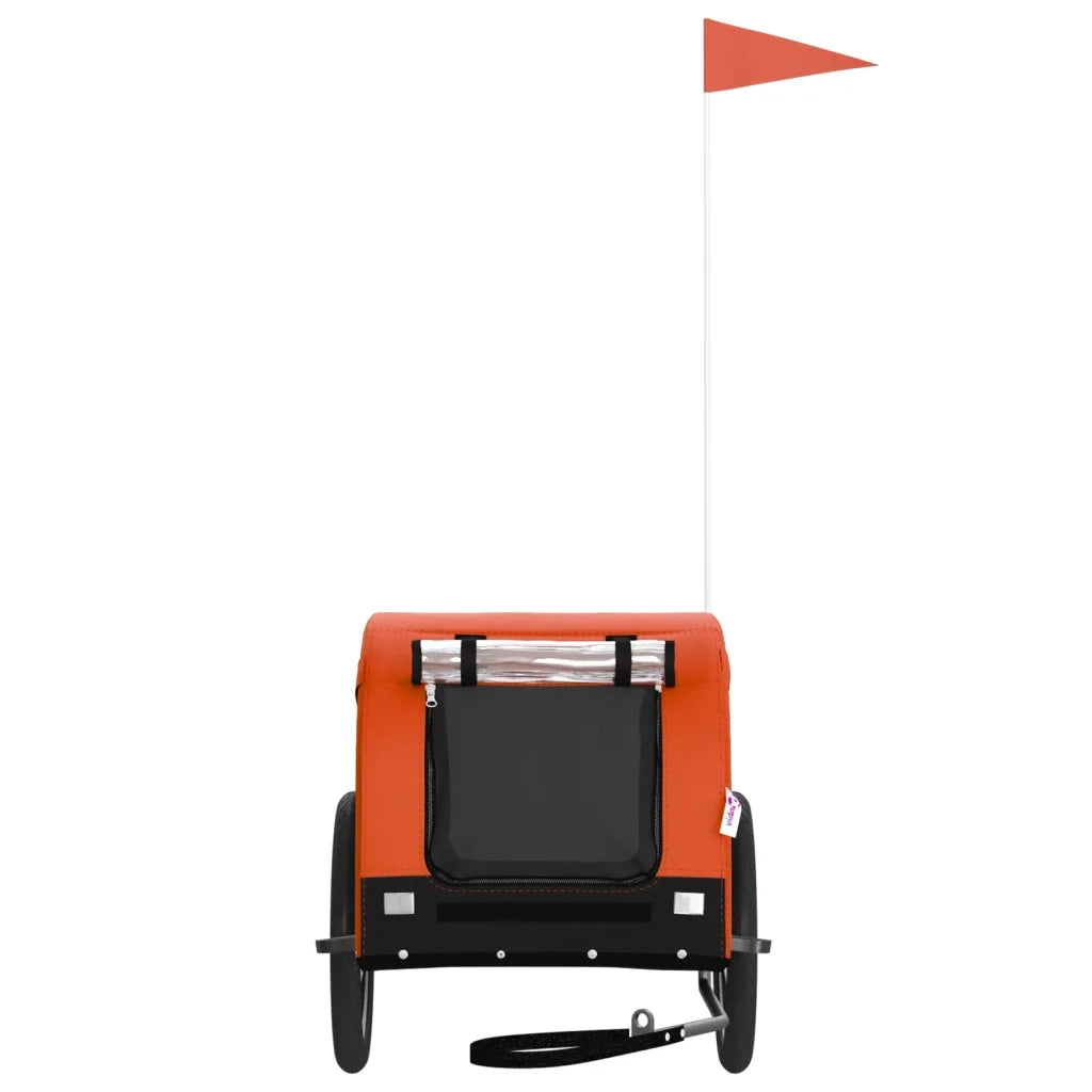 Rimorchio da Bici per Animali Arancione e Nero Oxford e Ferro CFW5465280