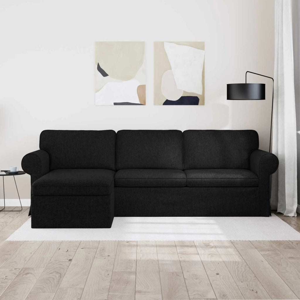 Divano Nero 245 x 138 x 80 cm Tessuto 42024343