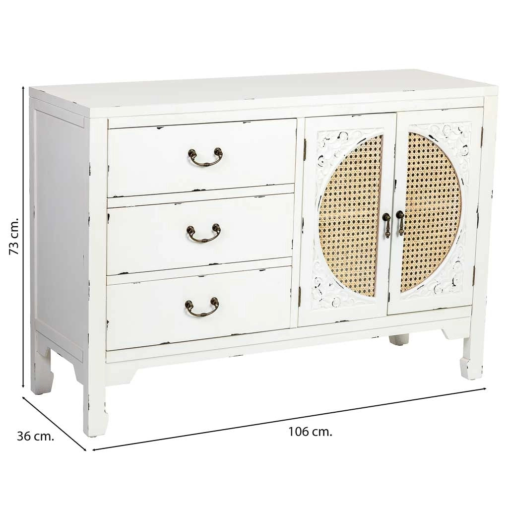 Credenza in legno bianco 106x73x36