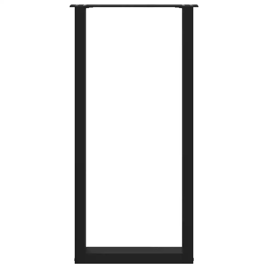 Gambe per tavolo da bar a forma di U 2 pz nere 50x(100-101) cm in acciaio 4013232