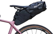 Rovativ Zadeltas per Biciclette da Gravell, 100% impermeabile, con cinture di fissaggio extra resistenti, 10 litri, sacchetto da bicicletta, zadelta, backloader, sacchetto da bicicletta