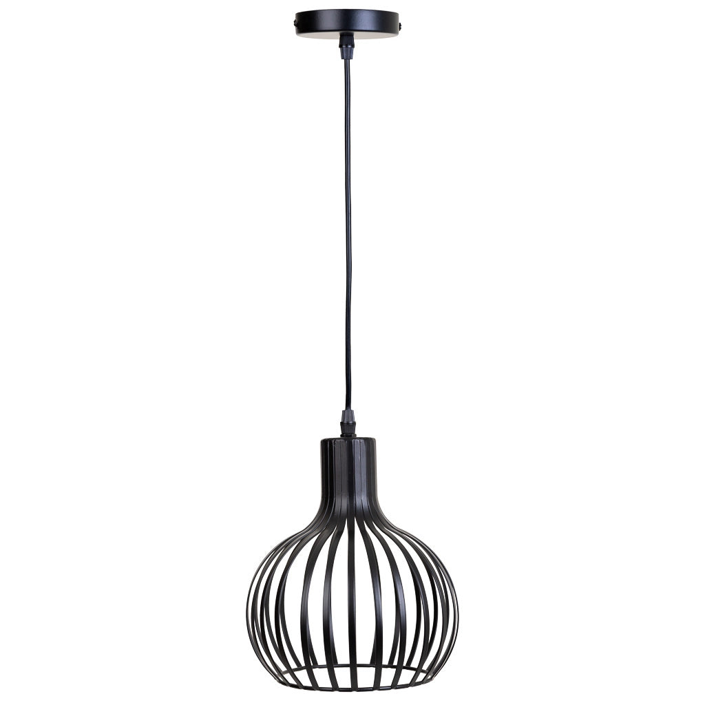 Lampada a sospensione in metallo nero 20x20x108h