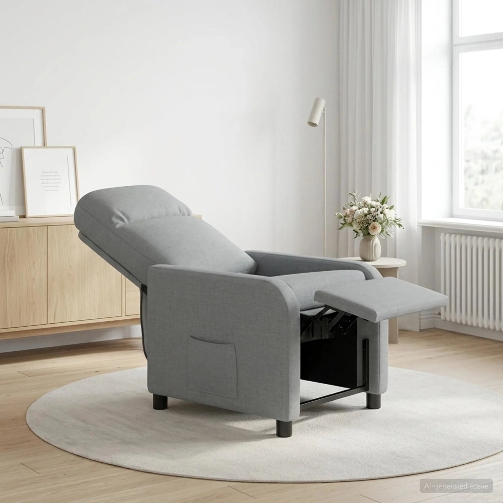 Divano Sedia-Poltrona reclinabile Grigio Chiaro Tessuto 343565