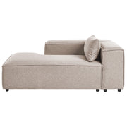 Chaise Lounge a destra Rivestimento in tessuto marrone chiaro stile moderno